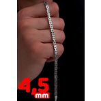 Osmanlı Gümüş Erkek Gümüş Bileklik - 4.5Mm Dikdörtgen Kesim Yassı Kral Gümüş Bileklik