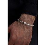 Osmanlı Gümüş Erkek Gümüş Bileklik - 5.5Mm Parçalı Parlak Euro Kral Gümüş Bileklik