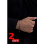 Osmanlı Gümüş Erkek Gümüş Bileklik - 925 Ayar Kare Kral Model Erkek Gümüş Bileklik