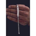 Osmanlı Gümüş Erkek Gümüş Bileklik - İsim Yazılabilir 4.5 Mm Kare Kral Gümüş Bileklik