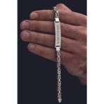 Osmanlı Gümüş Erkek Gümüş Bileklik - İsim Yazılabilir 5.2 Mm Kare Kral Gümüş Bileklik