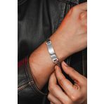 Osmanlı Gümüş Erkek Gümüş Bileklik - İsim Yazılan 2.8 Mm Çift Yuvarlak Kral Zincir Erkek Bileklik