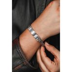 Osmanlı Gümüş Erkek Gümüş Bileklik - İsim Yazılan 3.5 Mm Çift Yuvarlak Kral Zincir Erkek Bileklik