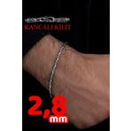 Osmanlı Gümüş Erkek Gümüş Bileklik - Kancalı Kral 925 Ayar Sertifikalı Faturalı Erkek Gümüş Bileklik