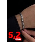 Osmanlı Gümüş Erkek Gümüş Bileklik - Yassı Ezme Kral Model 925 Ayar Gümüş Erkek Bileklik