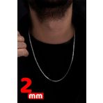 Osmanlı Gümüş Erkek Gümüş Kolye - 2Mm Kare Kral Model 925 Ayar Gümüş Erkek Kolye Zincir 249540197