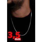Osmanlı Gümüş Erkek Gümüş Kolye - 3,5Mm Kare Kral Model 925 Ayar Gümüş Erkek Kolye Zincir 249540197