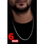 Osmanlı Gümüş Erkek Gümüş Kolye - 6Mm Kare Kral Model 925 Ayar Gümüş Erkek Kolye Zincir 249540197