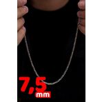 Osmanlı Gümüş Erkek Gümüş Kolye - 7.5Mm Yuvarlak Kral Model 925 Ayar Erkek Gümüş Kolye Zincir 246266144