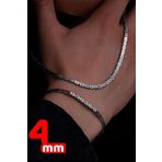 Osmanlı Gümüş Erkek Gümüş Kolye Bileklik Set - 4Mm Dikdörtgen Kesim Yassı Kral Gümüş Kolye Bileklik Set