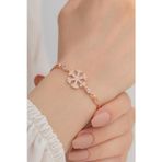 Osmanlı Gümüş Kadın Gümüş Bileklik - Kar Tanesi Gümüş Bileklik Zirkon Taşlı Rose