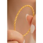 Osmanlı Gümüş Kadın Gümüş Bilezik - 3Mm Kalınlıkta 22 Ayar Burma Altın Kaplama Gümüş Bilezik 8,3Gr
