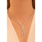 Osmanlı Gümüş Kadın Gümüş Kolye - Dilruba Baget Taşlı Model Kadın Kolye
