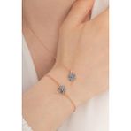 Osmanlı Gümüş Kadın Gümüş Set - Rose Mistik Topaz Yonca Model Kolye Bileklik Gümüş Set