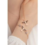 Osmanlı Gümüş Kadın Gümüş Set - Rose Zümrüdü Anka Kuşu Kolye Bileklik Gümüş Set