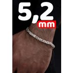 Osmanlı Gümüş Parlak Kral 5.2 Mm Erkek Gümüş Bileklik