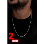OSMANLI GÜMÜŞ Yuvarlak Kral Model 925 Ayar Erkek Gümüş Kolye Zincir 246266144 246266144-2mm