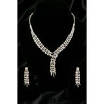 OSMANLI GÜMÜŞ Zirkon Su Yolu Set Rodyum Kaplama Crystal Model Düğün Seti Nişan Seti Kolye Küpe Takı Seti