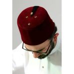 Osmanlı Püsküllü Kadife Fes - Okul Gösterisi Yöresel Kostüm Fesi - Bordo