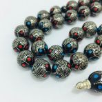 Osmanlı Sarayı Yüsur Gümüş Frz-Mrc 14Mm Tesbih