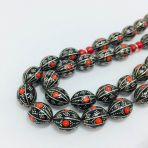 Osmanlı Sarayı Yüsur Gümüş Krmz 13X15 Tesbih