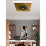 Osmanlı Tuğra Desenli LED Avize, LED TABLO,60X60 Kare, 60WATT,BEYAZ Işık Yeni Modern Armatür Avize,