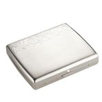 OSMARI Gümüş Taşınabilir Metal Sigara Tabakası 20 Sigara için Flip Top Saklama Kutusu Tutucu Seyahat Açık Sigara Araçları, 2 Adet,B