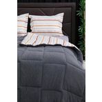 Oso Blanco Sherpa Çift Kişilik Comforter Uyku Seti - Antrasit
