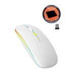 Osqar Beyaz Kablosuz Fare Wireless Mouse 4 Tuşlu Renk Sessiz Şarj Edilebilir Dpı Kontrol