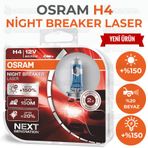Osram Night Breaker Laser H4 64193NL %150 Daha Fazla Işık Far Ampülü