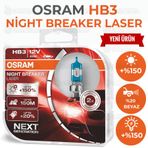 Osram Night Breaker Laser Hb3 9005NL %150 Daha Fazla Işık Far Ampülü