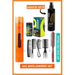 Ostwint 2135 4'lü Wax Tarağı + Ultra Güçlü Saç Spreyi + Toz Wax + Keratin Bakım Sütü + Fön Fırçası