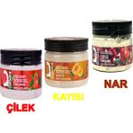 Ostwint Yüz Ve Vücut Scrub Jel Peeling Yüz Maskesi 3'Lü Set Çilek Kayısı Nar