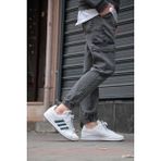 Osyday Erkek Gri Jogger Kargo Cepli Kot Pantolon - Lastikli Bel ve Paça, Yıkamalı Denim - Eskitilmiş Gri