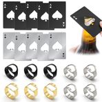 OT-NVWOZR 20 adet şişe açacağı, 10 Poker Ace of Spades bira şişesi açacağı ve 10 bira açacağı halkası, paslanmaz çelik, yaratıcı şişe açacağı, parmak aleti, kredi kartı boyutu, restoran partileri için