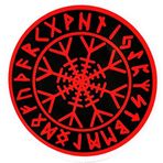 OTA STICKER 2 Paket Çıkartma Helm of Awe Wheel (Kırmızı) Viking Rune Odin Alfabe Savunma Tehlike Güçlü Çıkartma Sembolü Araç Pencere Kamyon Motosiklet Chopper Van Bardak Cep Telefonu Kılıfı Laptop Kapı Kask Bagaj