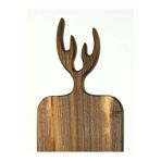 Otaci Wood Design Ceviz Doğal Ahşap Sunum Servis Kesme Tahtası Geyik Boynuzu Figürlü