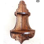 Otantik Çarşı Ahşap El Oyması Köşe Raf 56x17x17 cm.