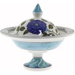 Otantik Çini Iznik Lotus Çiçeği Kırmızı Lale Dekorlu Şekerlik