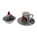 Otantik Çini Osmanlı Alara Model Fincan ve Lokumluk