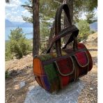 Otantik Dokuma Kilim Desen Valiz Tip Çanta