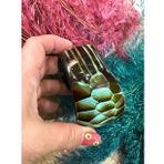 OTANTİK İŞLEME KEMİK BİLEZİK HİNT TASARIM ÇAP 7 CM EN 5 CM KADIN BİLEKLİK (Turkuaz)
