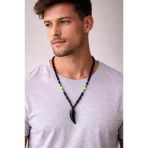 Otantik Siyah Boncuklu Unisex Kolye – El Yapımı Tribal Stil, Günlük Ve Bohem Kombinlere Uygun