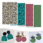 OTCRAFT 20 adet/takım leopar Transfer kağıdı polimer kil, transfer levhaları polimer kil, baskı polimer kil Transfer kağıdı DIY sanat takı küpe yapımı için 5.82X3.93 inç