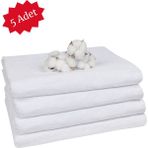 Otel Banyo Havlusu 600 gr 5'li - Beyaz - 90 x 150 cm