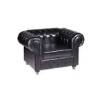 Otelyx Dizayn Chesterfield Gerçek Deri Koltuk - 701 - Siyah