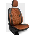 Otexo Panther Taytüyü Ortopedik Destekli Airbag Uyumlu Universal Oto Koltuk Kılıfı Siyah - Taba