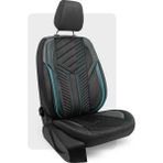 Otexo Panther Taytüyü Ortopedik Destekli Airbag Uyumlu Universal Oto Koltuk Kılıfı Siyah - Turkuaz Ip - Turkuaz - Siyah