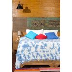 OTEXSA 4 Katlı 200x220 Müslin Yatak Örtüsü / Ebruli Sanatı İle Yapılmış