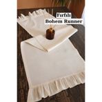 OTEXSA Fırfırlı Keten Runner 40x 110 Bohem Tasarım